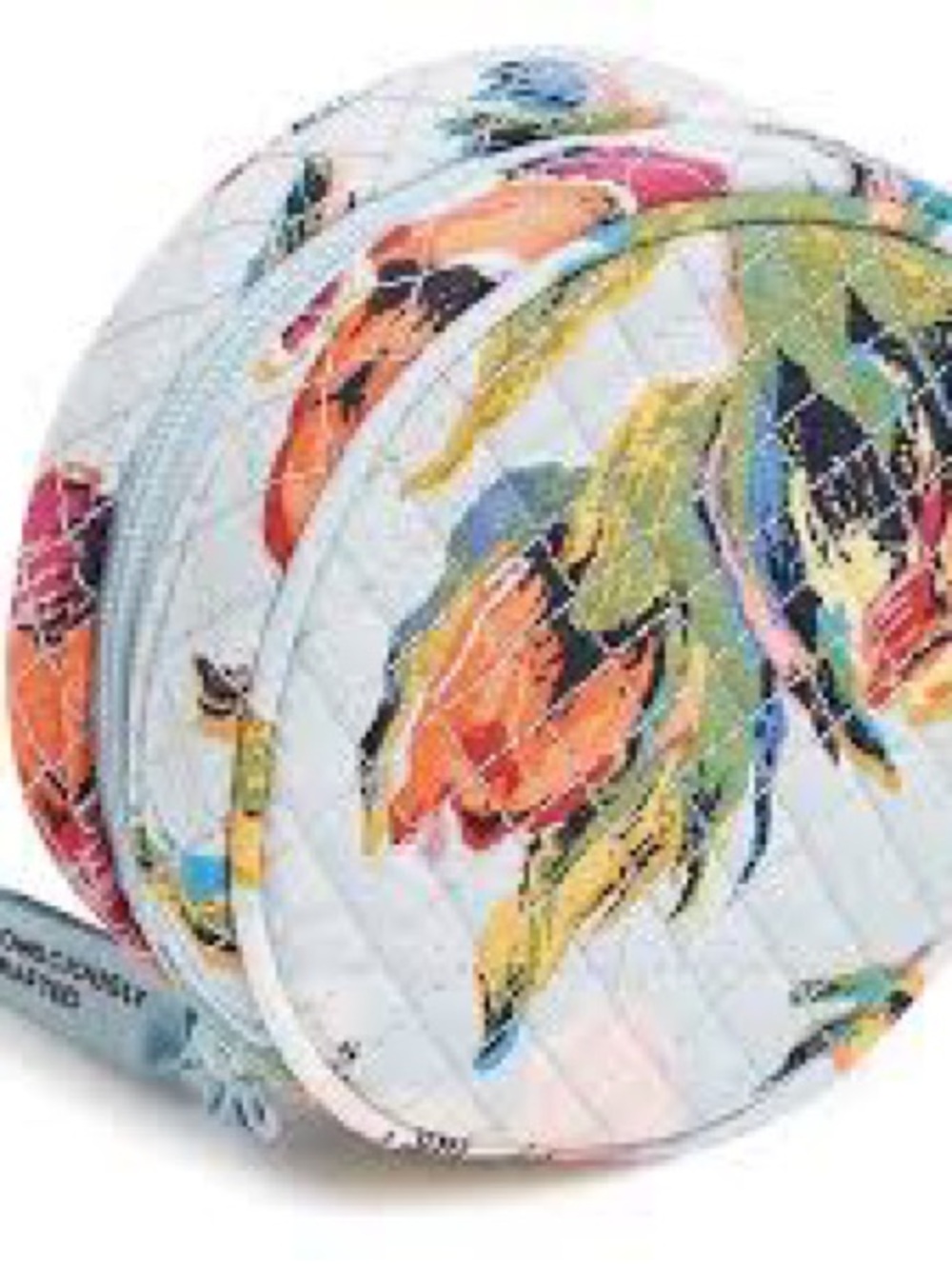 Vera Bradley Floral Quilted Round Cosmetic Pouch - Navy Interior